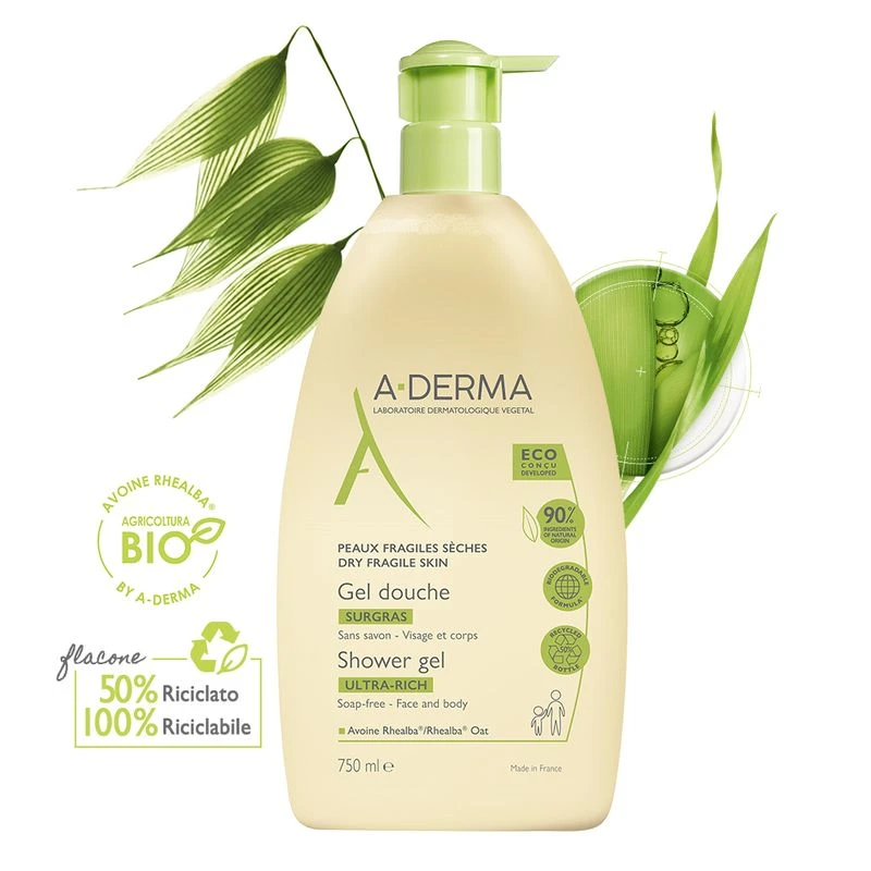 A Derma A-Derma Les Indispensable Gel Doccia Surgras 750ml 3 A Derma A-Derma Les Indispensable Gel Doccia Surgras 750ml