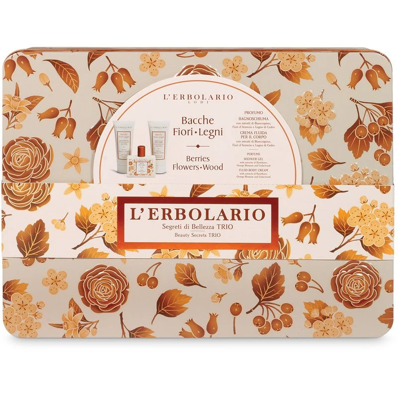 L'Erbolario Segreti Di Bellezza Trio Bacche Fiori Legni Profumo 50ml + Bagnoschiuma 100ml + Crema Fl 3 L'Erbolario Segreti Di Bellezza Trio Bacche Fiori Legni Profumo 50ml + Bagnoschiuma 100ml + Crema Fl