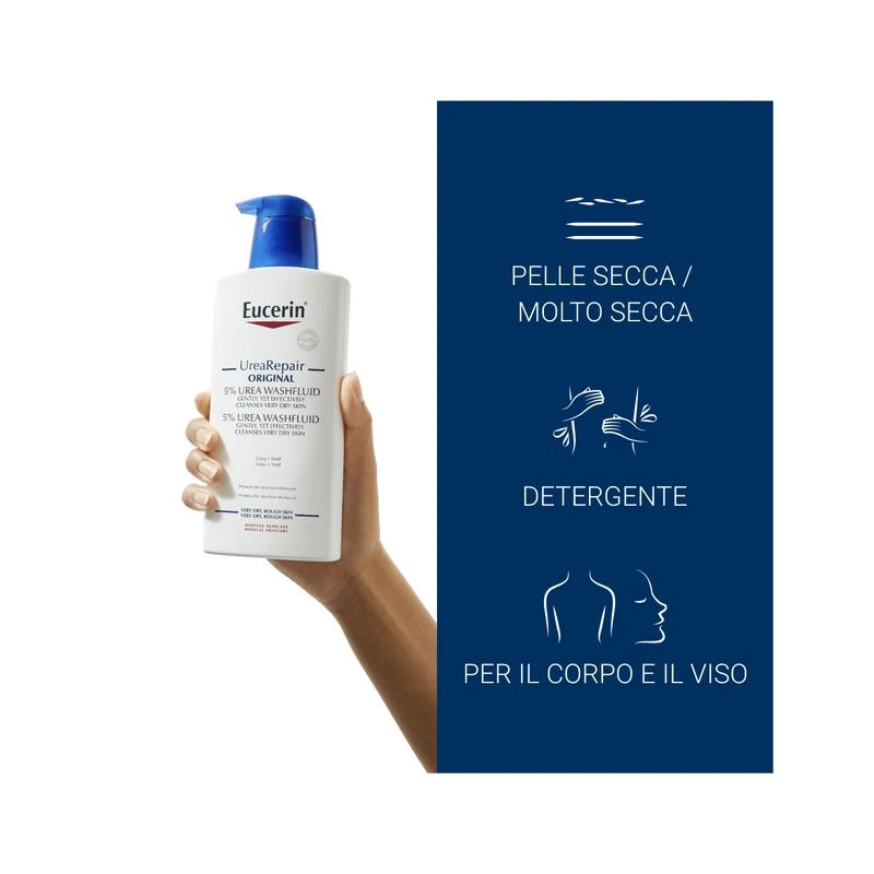 Eucerin Urearepair 5% Urea Detergente Fluido 2 X400ml 4 Eucerin Urearepair 5% Urea Detergente Fluido 2 X400ml - immagine 2