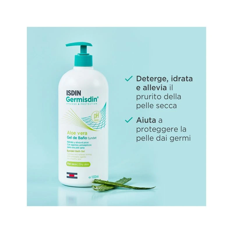 Isdin Germisdin Aloe Vera Igiene Corpo Quotidiana 1 Litro 4 Isdin Germisdin Aloe Vera Igiene Corpo Quotidiana 1 Litro - immagine 2
